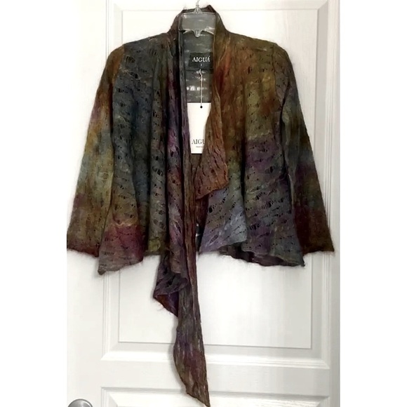 Aigua New Anthropologie Alpaca Multi Color Cardigan Boutique - Picture 2 of 15